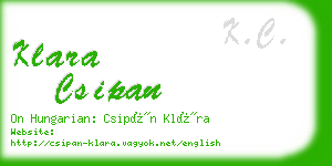 klara csipan business card